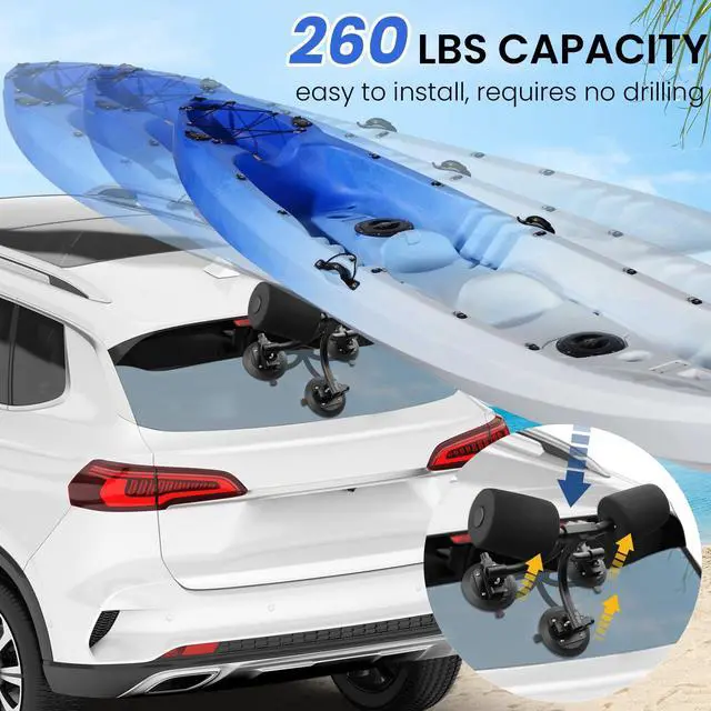 Alt view image 6 of 7 - TriGrip Kayak Load Roller,3 Suction Cups Kayak Roller Loader,Kayak Helpers -Pump Vacuum Type- Kayak Roof Roller Loader Load Assist Mount,Kayak Loader Lift Assist System for Car SUV,Kayak Accessories