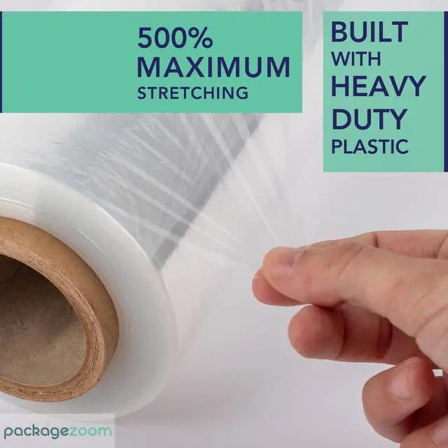 Alt view image 4 of 5 - 4 Rolls Clear Stretch Wrap Film 18 x 1500 feet Plastic Wrap for Moving, Packing, Shipping & Storage Heavy Duty Industrial Cling Film for Boxes and Furniture