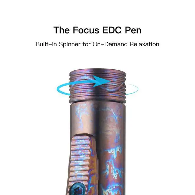 Alt view image 5 of 7 - B1 Titanium Pen Lightning Strike Titanium, Ingenious Clip-Action Mechanism, Lightweight EDC Ballpoint Pen with 2 pcs Refill Ideal for Office, Working, Writing