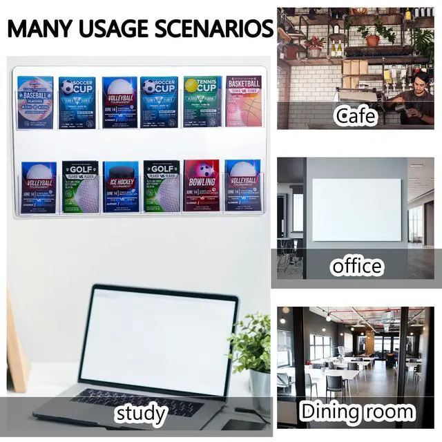 Alt view image 5 of 7 - 2 Pack Acrylic Brochure Pamphlet Holder Wall Mount Clear Brochure Display Holder Plastic Trifold Flyer Rack Literature Storage Rack for Offices Waiting Room (12 Pockets, 25 x 15 Inch)