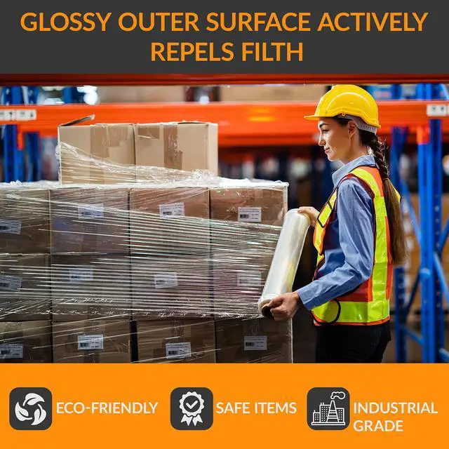 Alt view image 5 of 6 - 18" Stretch Film/Wrap 1200 feet 80 Gauge Industrial Strength, up to 800% Stretch 20 Microns Clear Cling Durable Adhering Packing Moving Packaging Heavy Duty Shrink Film (4 Rolls/Box)