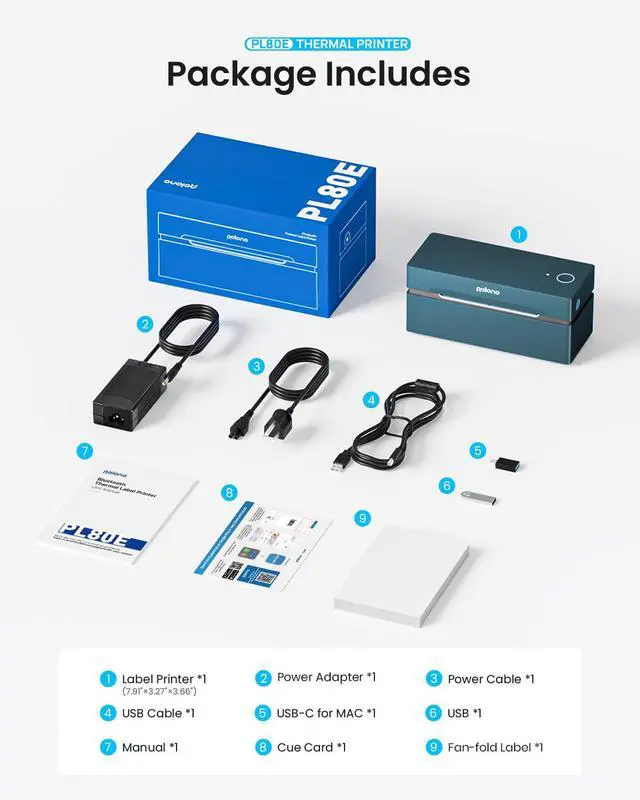 Alt view image 7 of 7 - Bluetooth Thermal Shipping Label Printer, Wireless 4x6 Shipping Label Printer for Small Business, Support iOS, Android, Windows, Mac. Compatible with Amazon, Shopify, Etsy, USPS, Blue