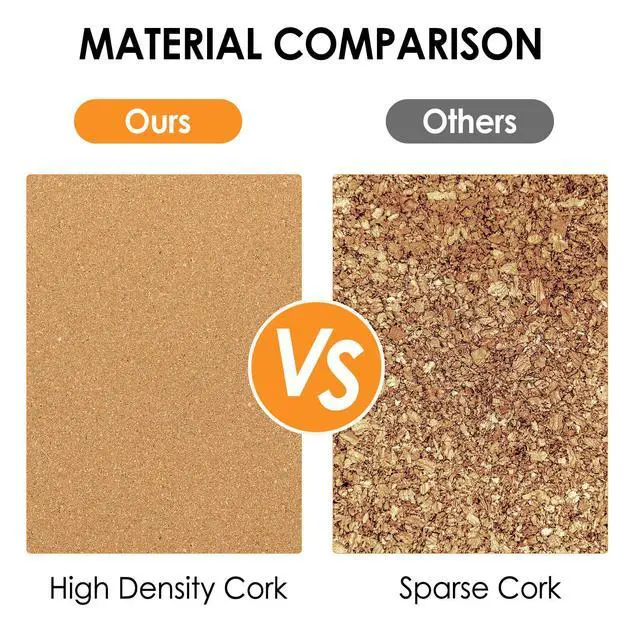 Alt view image 6 of 7 - 60" x 48" Large Cork Board for Wall, 20 Pack 12" x 12" Tiles | Self-Healing Natural Cork; Includes 40 Pushpins & Removable Adhesive Tabs; Flexible Board for Office, School & Home