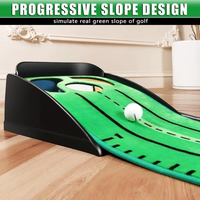 Alt view image 5 of 7 - Professional Hazard Golf Putting Green Come with Golf Putting Gates and Putting Mirror - Progressive Slope Tech and Noise Reduction Tech Golf Putting Mat