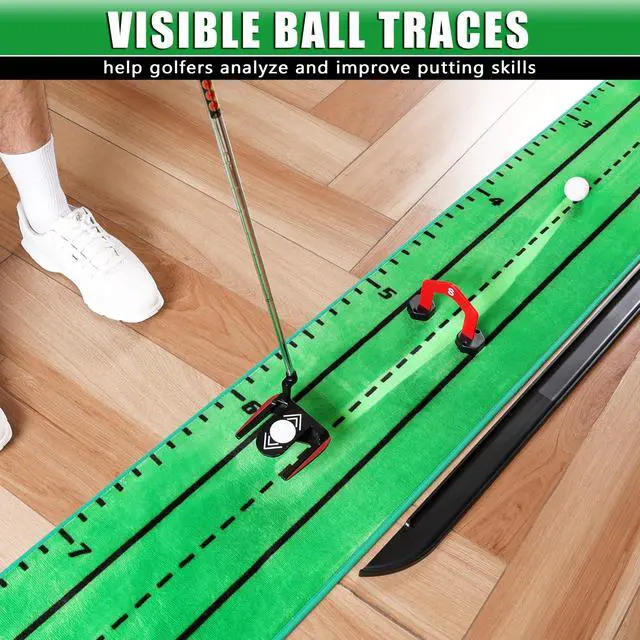 Alt view image 6 of 7 - Professional Hazard Golf Putting Green Come with Golf Putting Gates and Putting Mirror - Progressive Slope Tech and Noise Reduction Tech Golf Putting Mat