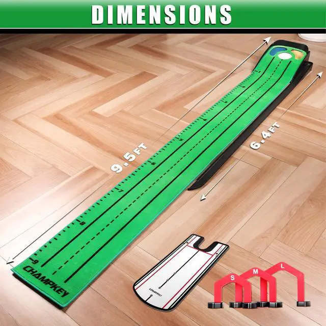 Alt view image 7 of 7 - Professional Hazard Golf Putting Green Come with Golf Putting Gates and Putting Mirror - Progressive Slope Tech and Noise Reduction Tech Golf Putting Mat