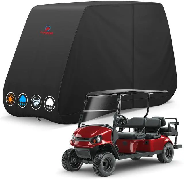 Main image of Comnova Golf Cart Cover 6 Passenger - 600D Waterproof Golf Carts Enclosure with Zipper, Windproof & UV Resistant, Outdoor Golf Cart Cover Universal Fit EZGO, Club Car, Yamaha up to 138"L x 48"W x 66"H