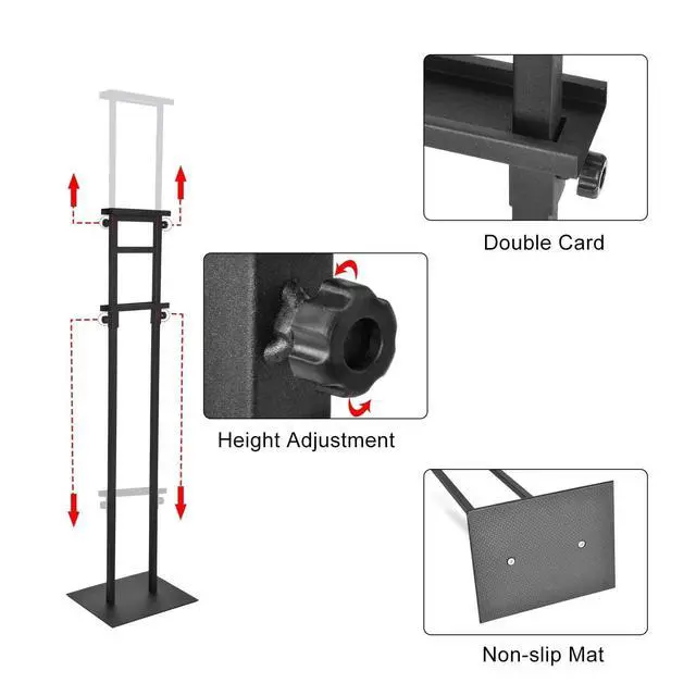 Alt view image 5 of 7 - 2Pack Poster Stand for Display, Adjustable Floor Stand Sign Holder | Pedestal Sign Stand, Heavy Duty Banner Stand with Non-Slip Base, Height Up to 75 inch, Double-Sided for Board & Foam Sign