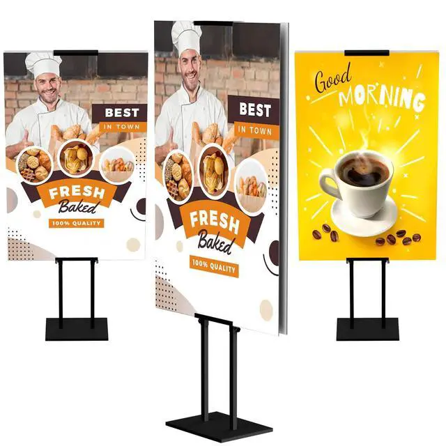 Alt view image 7 of 7 - 2Pack Poster Stand for Display, Adjustable Floor Stand Sign Holder | Pedestal Sign Stand, Heavy Duty Banner Stand with Non-Slip Base, Height Up to 75 inch, Double-Sided for Board & Foam Sign