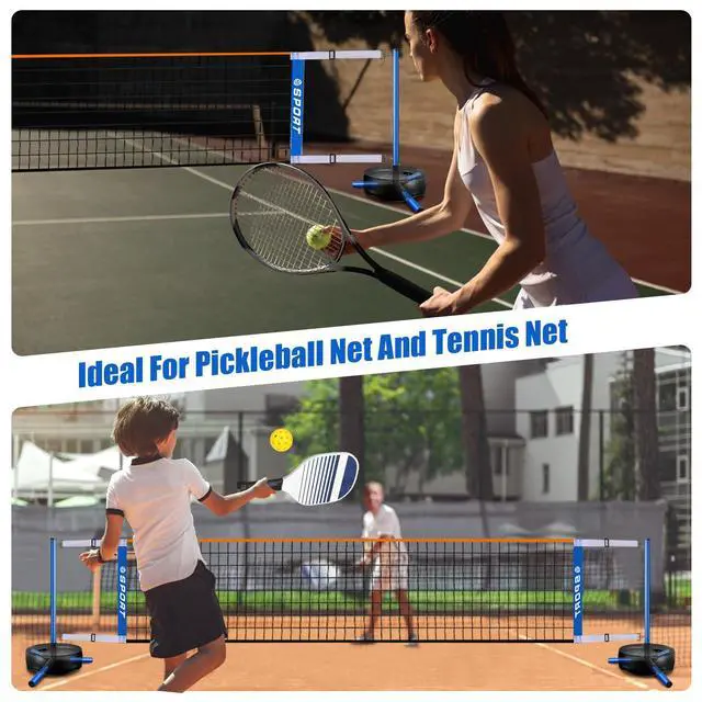 Alt view image 6 of 6 - Pool Volleyball Net - Portable Indoor/Outdoor Swimming Pool Volleyball Net System with 2 Water Volleyballs and Heavy Duty Base.Adjustable Length 15-25FT for Pickleball and Tennis Net