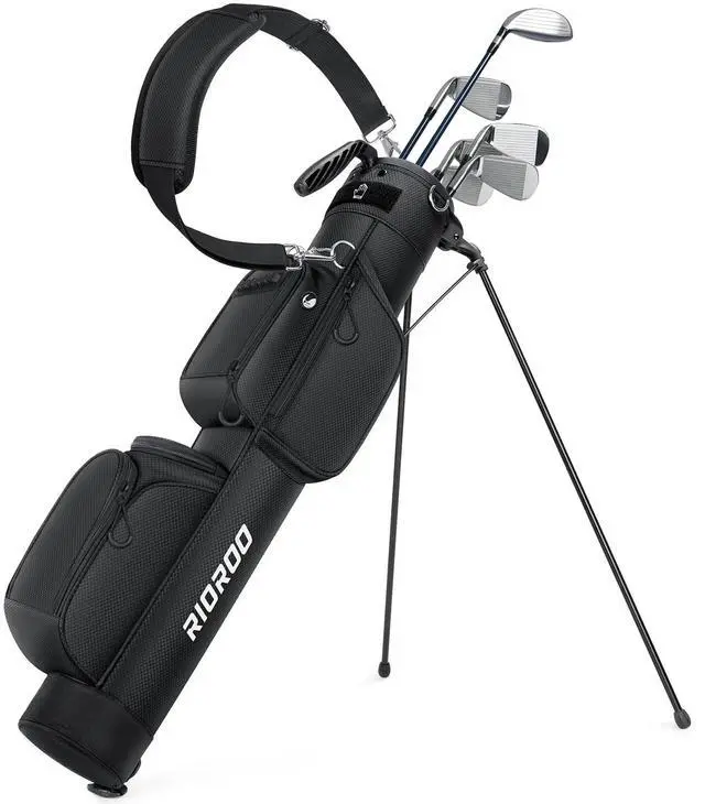 Main image of Golf Stand Bag, 3 Way Lightweight Par 3 Golf Bag Dividers Fits Up to 9 Clubs, Easy to Carry Pitch n Putt Golf Bag for Driving Range and Executive Courses