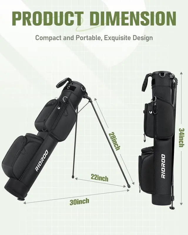 Alt view image 6 of 7 - Golf Stand Bag, 3 Way Lightweight Par 3 Golf Bag Dividers Fits Up to 9 Clubs, Easy to Carry Pitch n Putt Golf Bag for Driving Range and Executive Courses