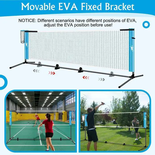 Alt view image 2 of 7 - Pickleball Badminton Net Set for Backyards, All-in-One Portable Volleyball Combo Set with Adjustable Net, Volleyball Pickleball Paddles & Badminton Rackets for Indoor Outdoor