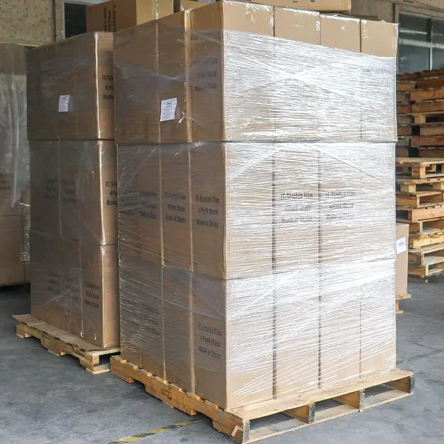 Alt view image 2 of 7 - Clear Stretch Wrap Roll with Plastic Handle 18" x 1000 Feet 80 Gauge 4 Pack, Shrink Wrap Heavy Duty, Self-Adhering Plastic Wrap for Shipping, Moving