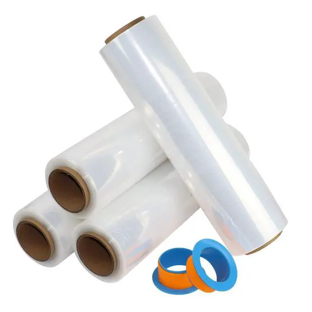Alt view image 5 of 7 - Clear Stretch Wrap Roll with Plastic Handle 18" x 1000 Feet 80 Gauge 4 Pack, Shrink Wrap Heavy Duty, Self-Adhering Plastic Wrap for Shipping, Moving