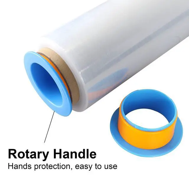 Alt view image 4 of 7 - Clear Stretch Wrap Roll with Plastic Handle 18" x 1000 Feet 80 Gauge 4 Pack, Shrink Wrap Heavy Duty, Self-Adhering Plastic Wrap for Shipping, Moving