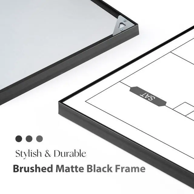 Alt view image 4 of 7 - Dry Erase Calendar for Wall, 36" x 24" Magnetic Monthly White Board Calendar Dry Erase, Hanging Whiteboard Planner for School, Home, Office, Black Frame