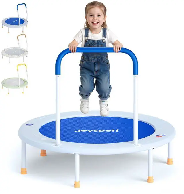 Main image of 36-Inch Toddler Trampoline with Foam Handle, 3FT Foldable Mini Rebounder | Indoor Outdoor for Kids Ages 3-6, Safe Elastic Band Design, Non-Slip Oxford Mat, Easy Assembly & Max Load 100 lbs