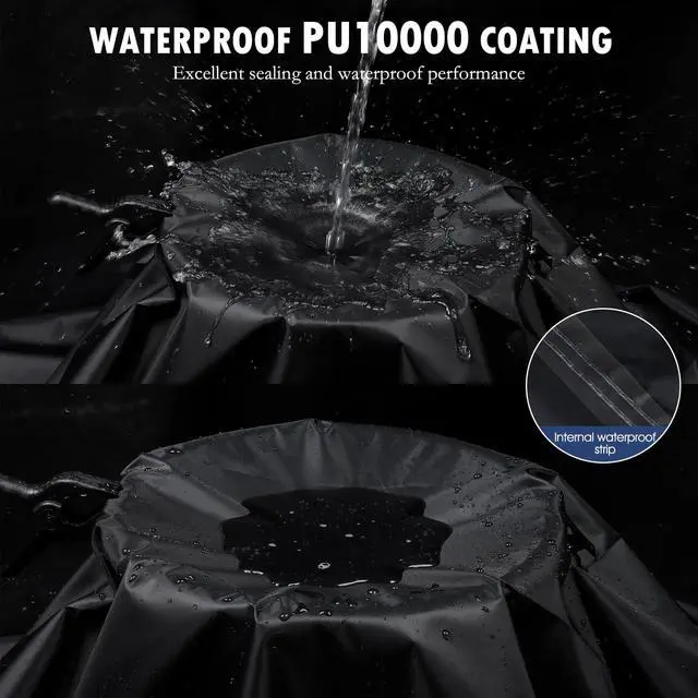 Alt view image 5 of 7 - Heavy Duty Jon Boat Cover, 14.1ft-17ft Marine Grade Waterproof Tarp Covers | Boat Cover with Adjustable Windproof Tightening Strap & Anti-UV fit 14ft 15ft 16ft 17ft Jon Boat, V-Hull, Fishing Boat