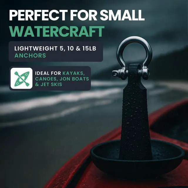 Alt view image 3 of 7 - Newport Premium 15lb Mushroom Anchor Kit w/Bag, Rope, Buoy, & Stainless Hardware