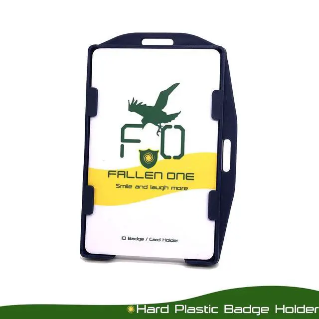 Alt view image 3 of 7 - 50 Pack ID Badge Holders Double Sided Plastic ID Card Holder, Horizontal and Veritcal Style, Hold 2 Cards, Navy Blue