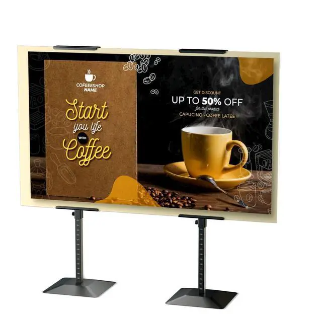 Alt view image 6 of 7 - 2Pack Poster Stand for Display, Adjustable Floor Stand Sign Holder | Heavy Duty Poster Board Stand, Double-Sided for Board & Foam Sign, Up to 75 inch for Wedding, Restaurant, Business