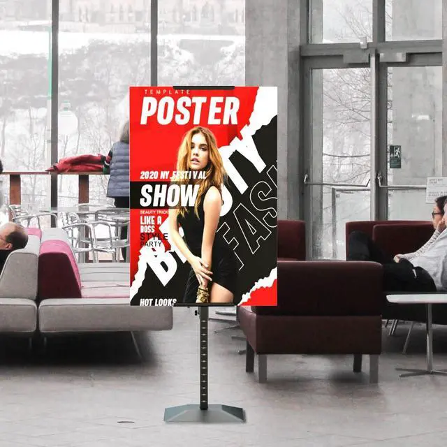 Alt view image 7 of 7 - 2Pack Poster Stand for Display, Adjustable Floor Stand Sign Holder | Heavy Duty Poster Board Stand, Double-Sided for Board & Foam Sign, Up to 75 inch for Wedding, Restaurant, Business