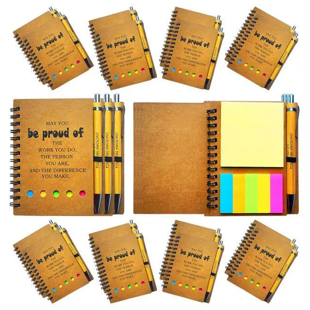 Main image of 2026 Inspirational Spiral Notebook 50 Sets Portable Employee Appreciation Gifts Bulk Journals with Sticky Note Pen for Teachers Students Friends Colleagues Volunteer Nurse and Family Thank You Gifts