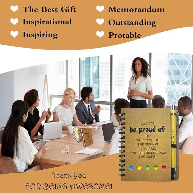 Alt view image 6 of 7 - 2026 Inspirational Spiral Notebook 50 Sets Portable Employee Appreciation Gifts Bulk Journals with Sticky Note Pen for Teachers Students Friends Colleagues Volunteer Nurse and Family Thank You Gifts