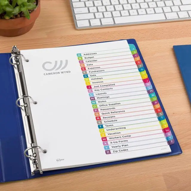 Alt view image 7 of 7 - A-Z Dividers for 3 Ring Binders, 26 Tabs per Set, Customizable Table of Contents, Multicolor Arched Tabs, Great for Organizing Reports, Projects, and More (12 Sets of 11844)