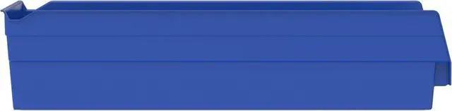 Alt view image 6 of 7 - 30138 Heavy Duty Plastic Shelf Bins, 18"x 6.5"x 4", Blue, 12-Pk | Heavy Duty Nesting Storage Bins for Garage, Closet, Refrigerator, Kitchen, Cabinet, Drawer Organization, Pantry Organization