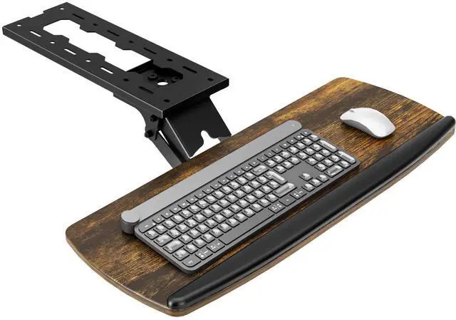 Main image of Keyboard Tray Under Desk with Storage Drawer, Height Adjustable Keyboard Tray Slide Out 360° Swivel Tilt, Ergonomic Under Desk Mount Keyboard & Mouse Holder for Gaming Home Office, Vintage