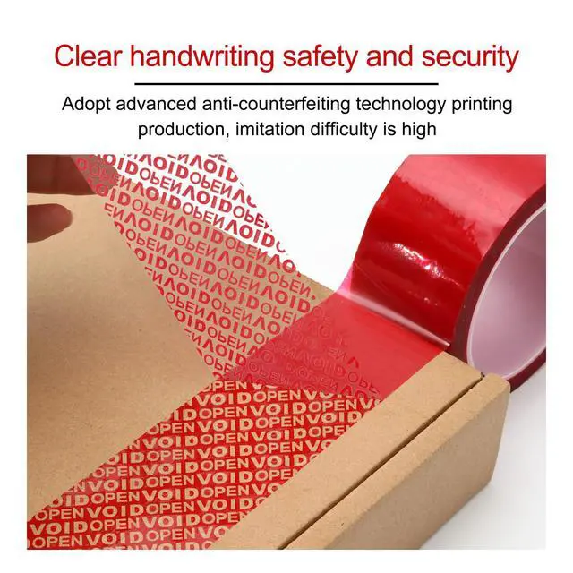 Alt view image 2 of 5 - Tamper Tape Red 6 Pack Tamper Evident Security Seals Tape, Transfer Tamper Proof Security Void Tapes (Red, 1.88 inch x 55 Yards)