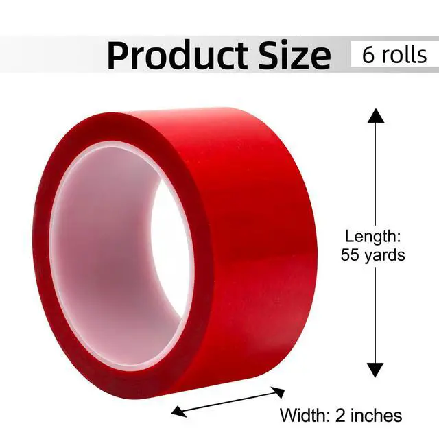 Alt view image 3 of 5 - Tamper Tape Red 6 Pack Tamper Evident Security Seals Tape, Transfer Tamper Proof Security Void Tapes (Red, 1.88 inch x 55 Yards)