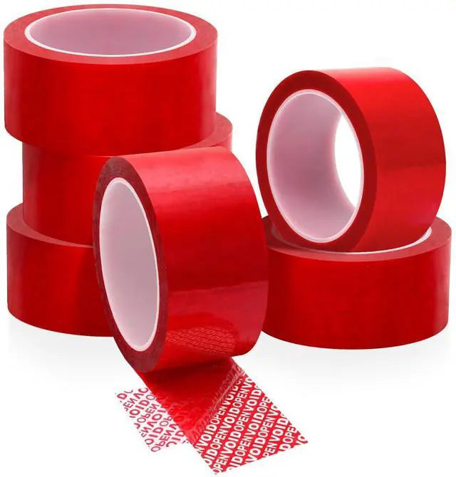 Main image of Tamper Tape Red 6 Pack Tamper Evident Security Seals Tape, Transfer Tamper Proof Security Void Tapes (Red, 1.88 inch x 55 Yards)