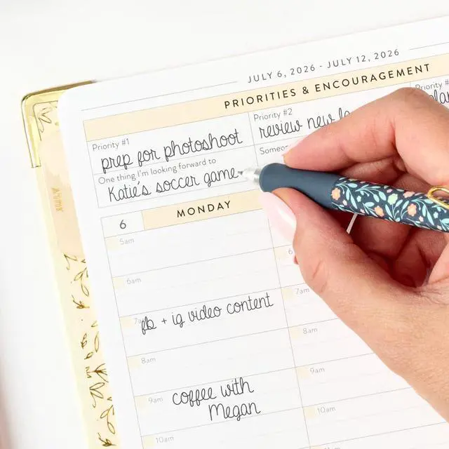 Alt view image 4 of 7 - Work Planner 2026-2027 | 12-Month Weekly Calendar (Start Monday) | Vertical Weekly Layout | Monthly Review | Budget & Goal Tracker | Customizable Routine & Goals Checklists