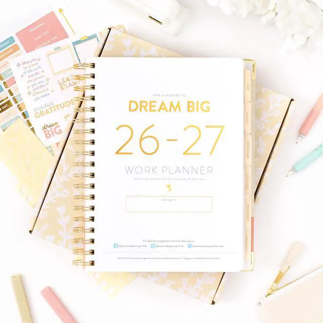 Alt view image 2 of 7 - Work Planner 2026-2027 | 12-Month Weekly Calendar (Start Monday) | Vertical Weekly Layout | Monthly Review | Budget & Goal Tracker | Customizable Routine & Goals Checklists