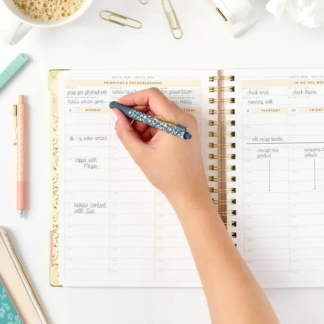 Alt view image 6 of 7 - Work Planner 2026-2027 | 12-Month Weekly Calendar (Start Monday) | Vertical Weekly Layout | Monthly Review | Budget & Goal Tracker | Customizable Routine & Goals Checklists