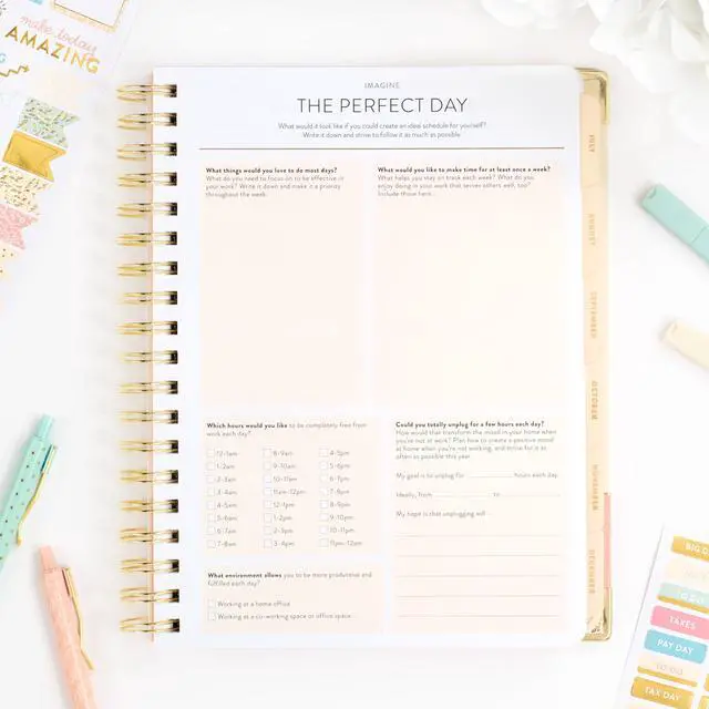 Alt view image 5 of 7 - Work Planner 2026-2027 | 12-Month Weekly Calendar (Start Monday) | Vertical Weekly Layout | Monthly Review | Budget & Goal Tracker | Customizable Routine & Goals Checklists