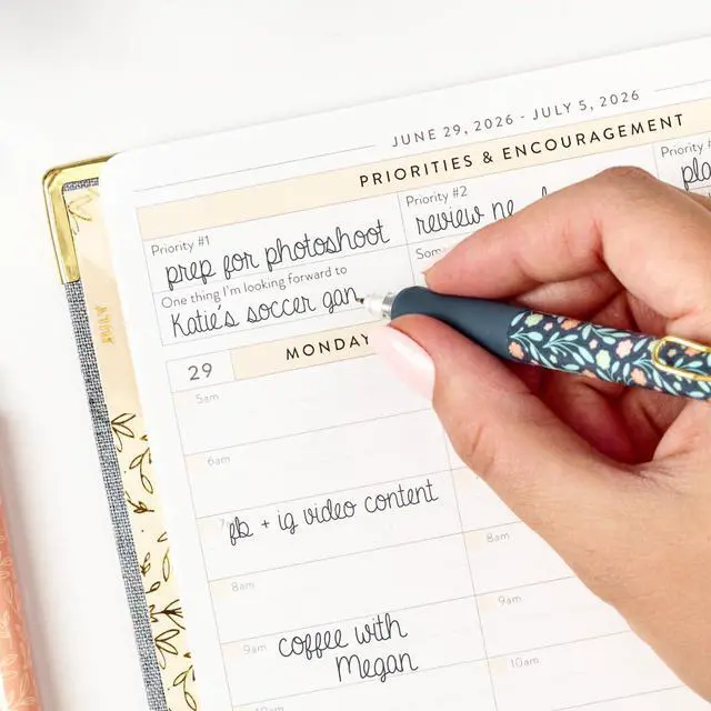 Alt view image 4 of 7 - Work Planner 2026-2027 | 12-Month Weekly Calendar (Start Monday) | Vertical Weekly Layout | Monthly Review | Budget & Goal Tracker | Customizable Routine & Goals Checklists