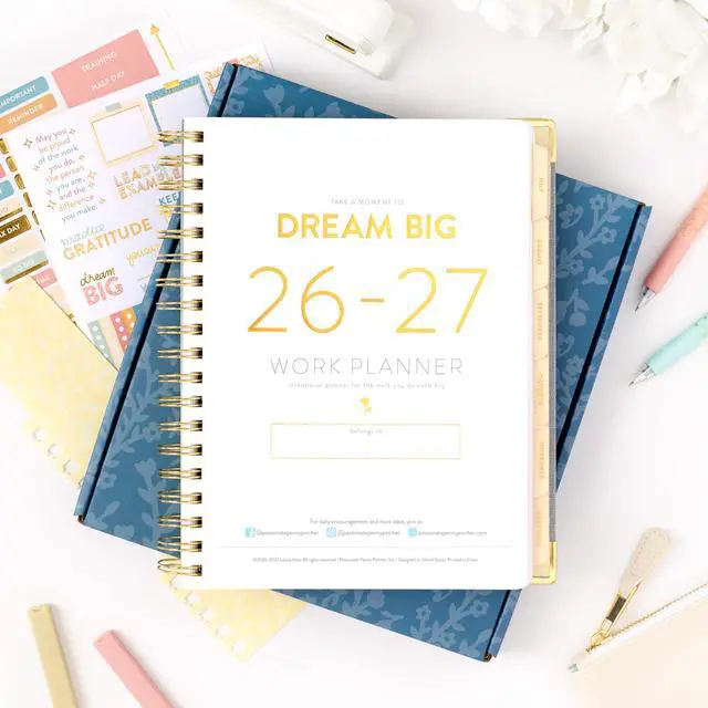 Alt view image 2 of 7 - Work Planner 2026-2027 | 12-Month Weekly Calendar (Start Monday) | Vertical Weekly Layout | Monthly Review | Budget & Goal Tracker | Customizable Routine & Goals Checklists
