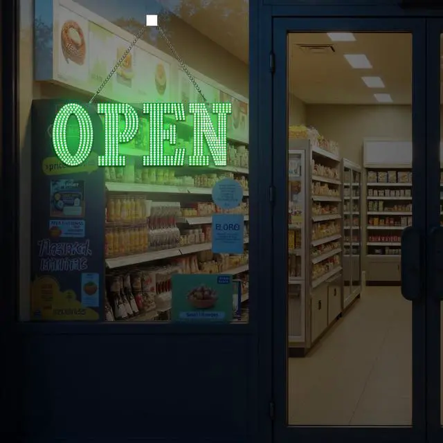 Alt view image 7 of 7 - 30"x10" Large LED Open Sign for Business - Unique Design super Bright Open Signs With chain - High Visibility for Stores, Bar, Hotel, Retail Shops,Window, Salon, Restaurant, Office (Green, 30*10inch)
