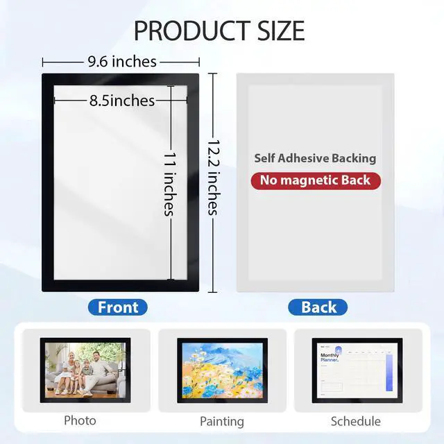 Alt view image 2 of 7 - Magnetic Sign Holder 8.5 x 11, 60 PCS Self Adhesive Magnetic Frame | Strong Self-Adhesive Backing, Effective Paper Protection, Clear Display Effect, Easily Replacement for Document Poster Notice