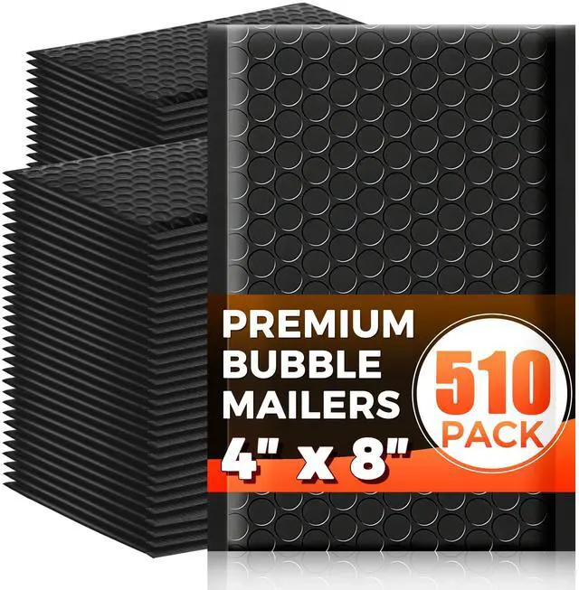 Main image of 510-Pack Bubble Mailer 4'' x 8'' - Self-Sealing Waterproof Small Mailing Envelopes Padded Lightweight Shipping Bags for Accessories, Small Parts, Jewelry, Trading Cards, Compact Items 4x7 Usable Space