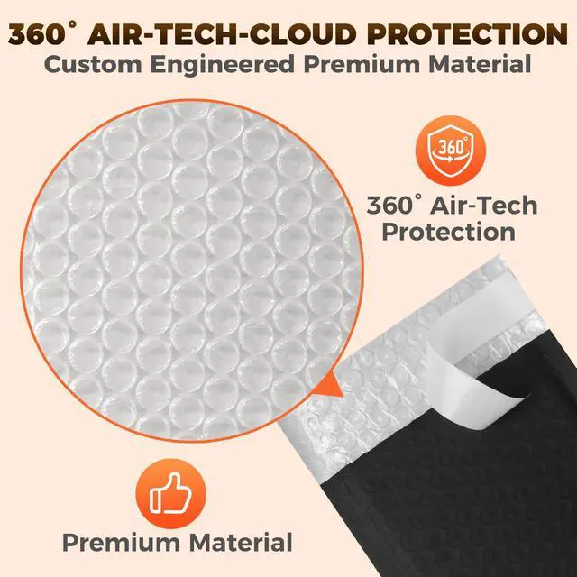Alt view image 5 of 7 - 510-Pack Bubble Mailer 4'' x 8'' - Self-Sealing Waterproof Small Mailing Envelopes Padded Lightweight Shipping Bags for Accessories, Small Parts, Jewelry, Trading Cards, Compact Items 4x7 Usable Space