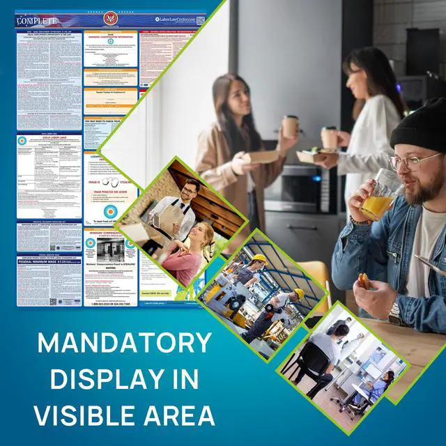 Alt view image 7 of 7 - Labor Law Posters California 2026 English, Spanish, State Federal Notices | State Federal Workplace Notices With OSHA, EEOC, FMLA, Minimum Wage, HR Office, Worksite, Employee Posting Details