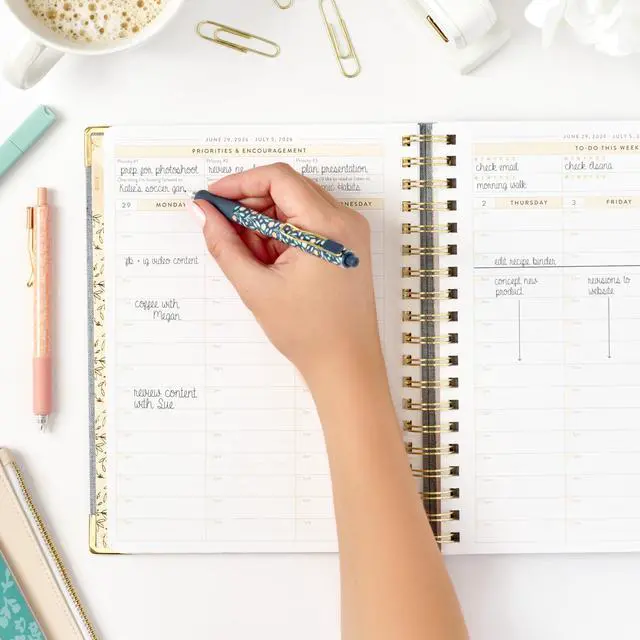 Alt view image 6 of 7 - Work Planner 2026-2027 | 12-Month Weekly Calendar (Start Monday) | Vertical Weekly Layout | Monthly Review | Budget & Goal Tracker | Customizable Routine & Goals Checklists