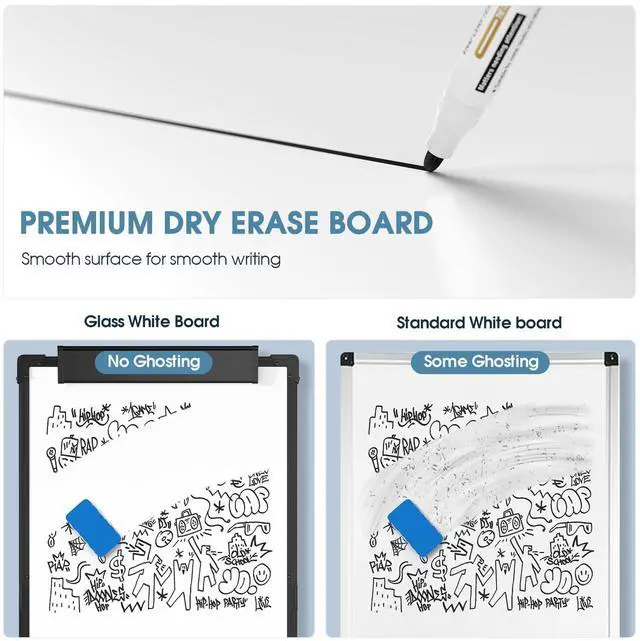 Alt view image 3 of 7 - Easel Whiteboard with Stand, 36" x 24" Double-Sided Dry Erase Board | Large Whiteboard Flip Chart, Height Adjustable,Foldable, Portable for Home Office Classroom Teaching Aluminium Alloy Frame