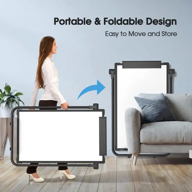 Alt view image 7 of 7 - Easel Whiteboard with Stand, 36" x 24" Double-Sided Dry Erase Board | Large Whiteboard Flip Chart, Height Adjustable,Foldable, Portable for Home Office Classroom Teaching Aluminium Alloy Frame