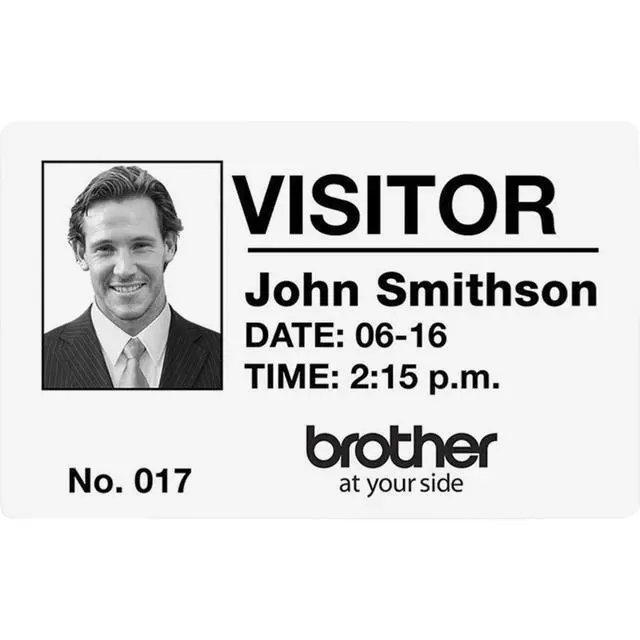 Alt view image 4 of 6 - Genuine DK-12343PK Die-Cut Name Badge Paper Labels, 2.3 in x 3.4 in (60 mm x 86 mm) Adhesive Name Badge White Paper Labels, 260 Labels per Roll, (3) Rolls per Box